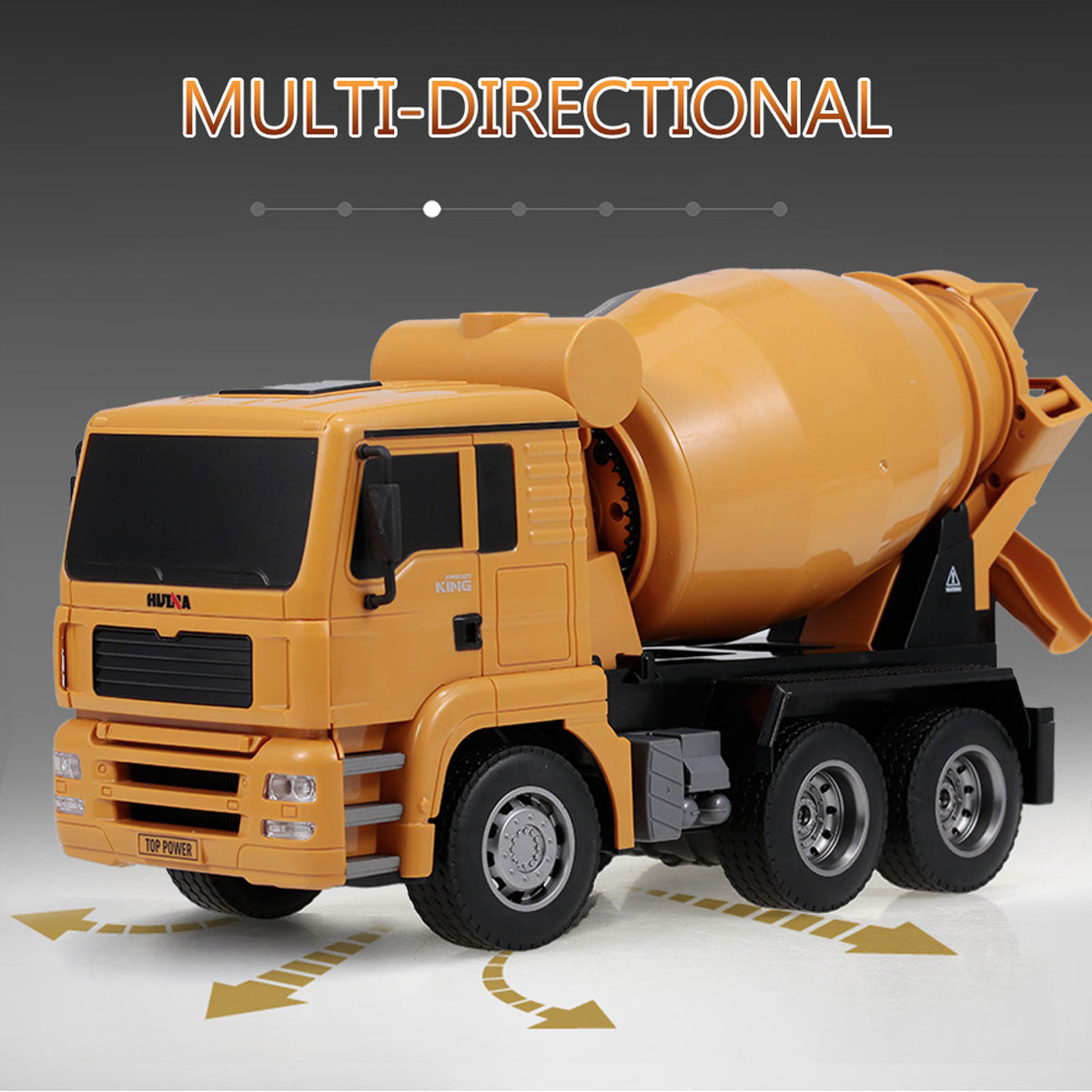 Ride On Cars: Huina 1/18 RC Engineering Construction Concrete Cement Mixer Truck Remote Control Toy Kids Gift