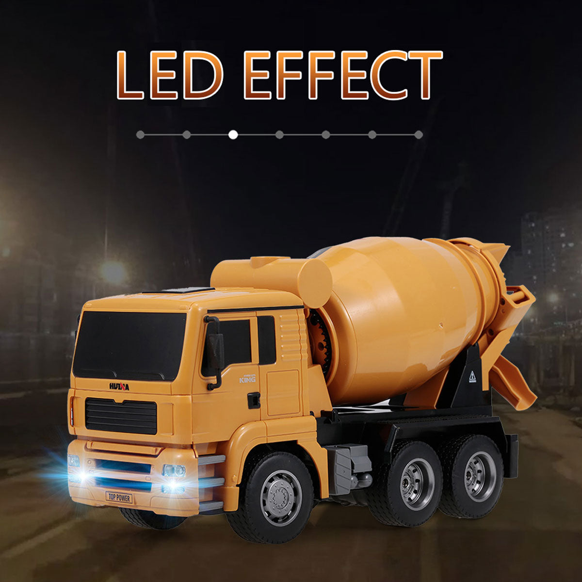 Ride On Cars: Huina 1/18 RC Engineering Construction Concrete Cement Mixer Truck Remote Control Toy Kids Gift
