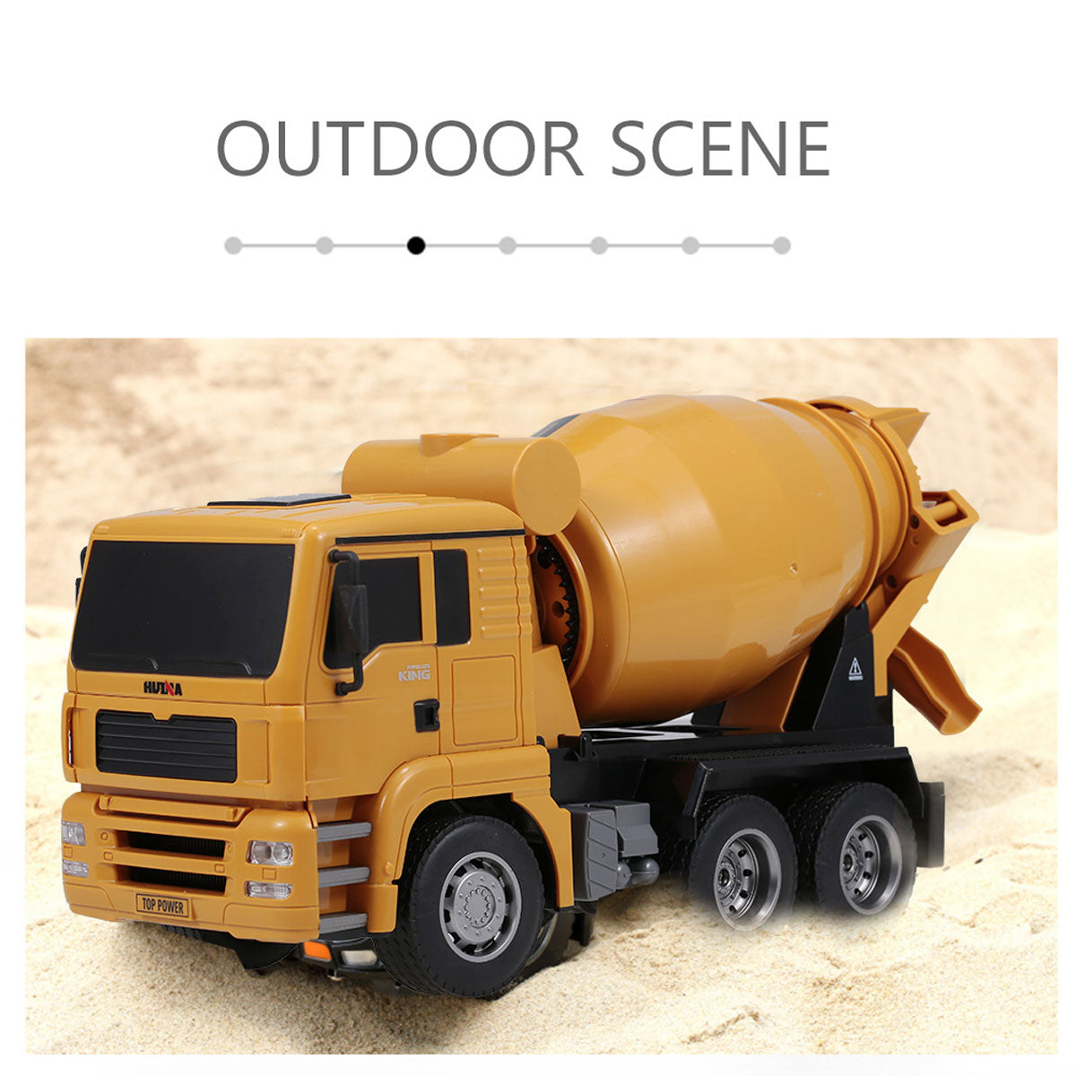 Ride On Cars: Huina 1/18 RC Engineering Construction Concrete Cement Mixer Truck Remote Control Toy Kids Gift