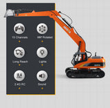 Ride On Cars: HUINA 1/14 15CH RC Alloy Long Arm Excavator Construction Engineering Vehicle Toy