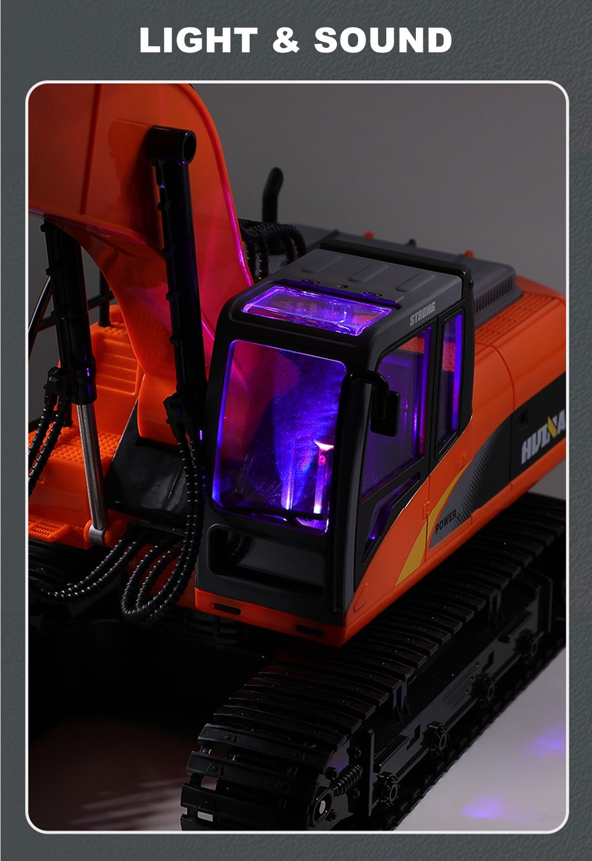 Ride On Cars: HUINA 1/14 15CH RC Alloy Long Arm Excavator Construction Engineering Vehicle Toy