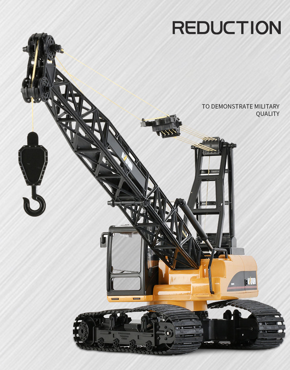 Ride On Cars: Huina RC CRANE 1:14 2.4Ghz Construction Tower Excavator Truck Toy Kids Boys Gift