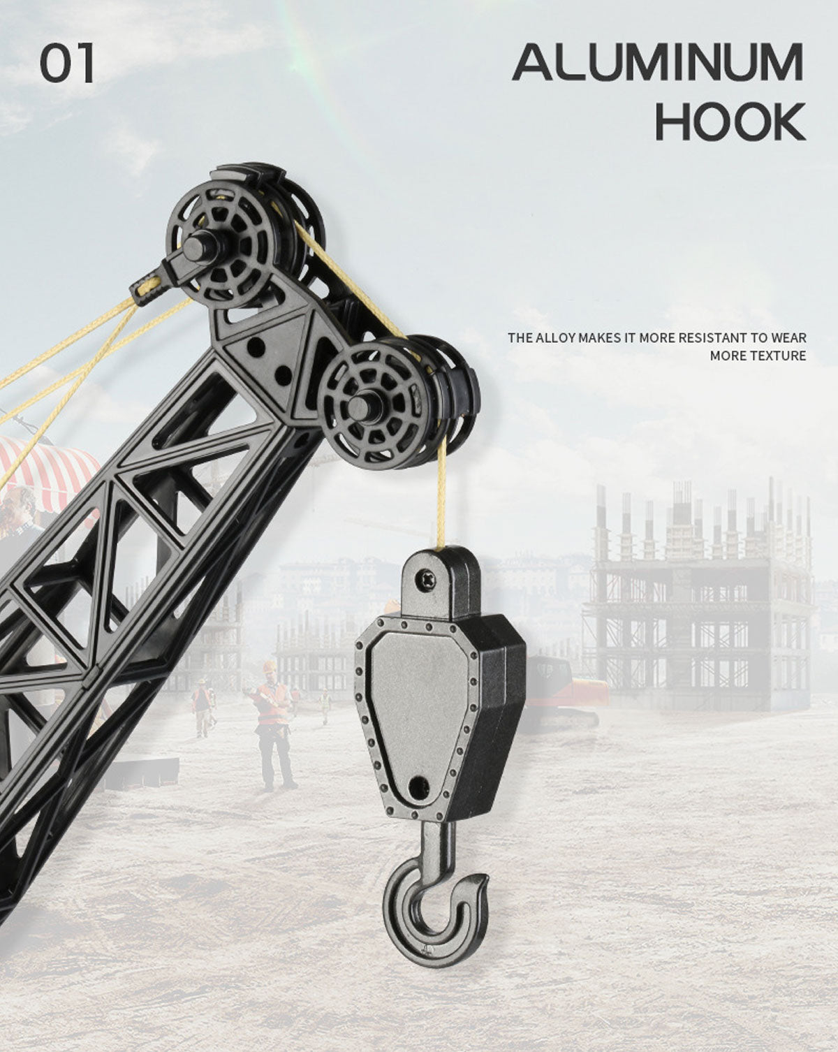 Ride On Cars: Huina RC CRANE 1:14 2.4Ghz Construction Tower Excavator Truck Toy Kids Boys Gift