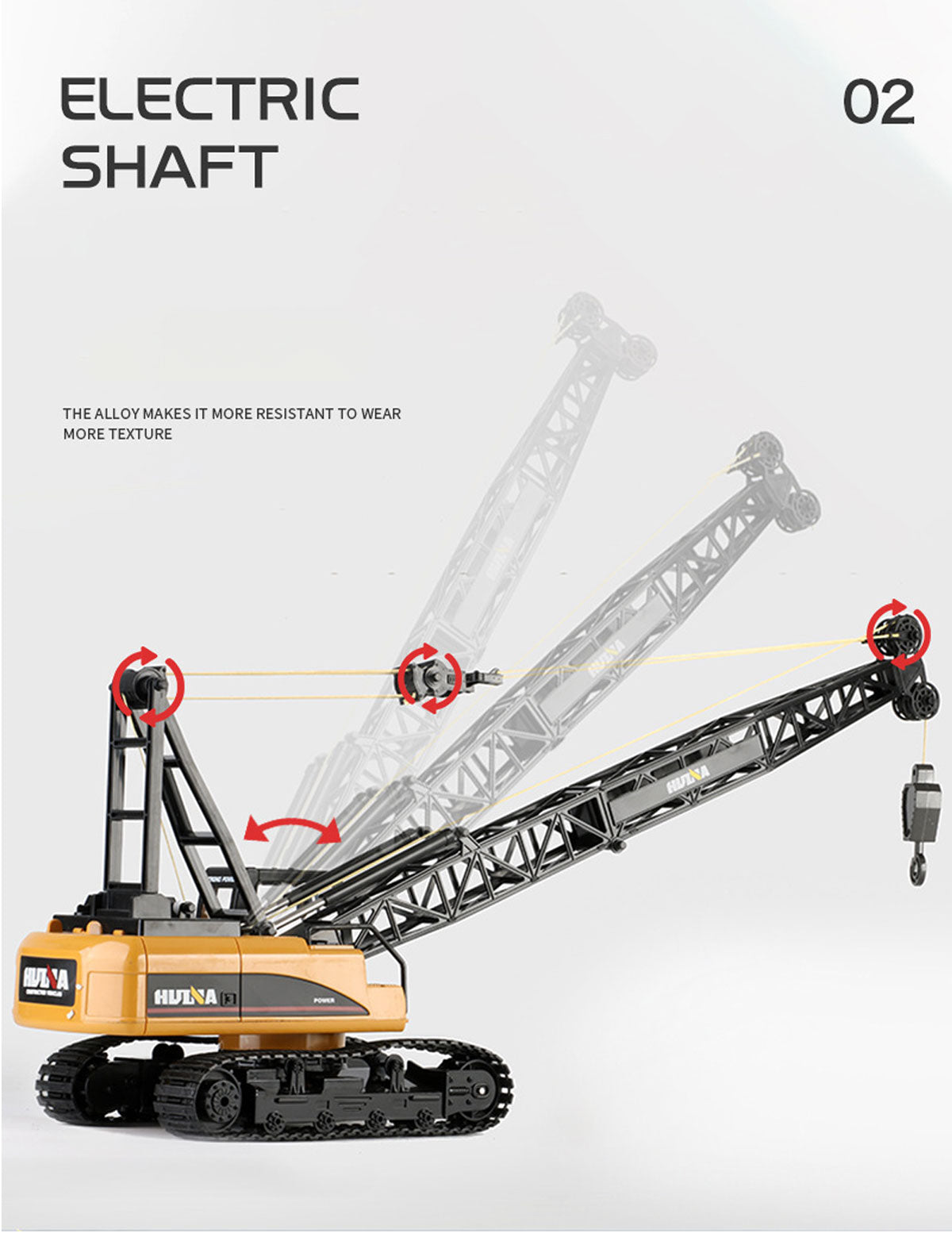 Ride On Cars: Huina RC CRANE 1:14 2.4Ghz Construction Tower Excavator Truck Toy Kids Boys Gift
