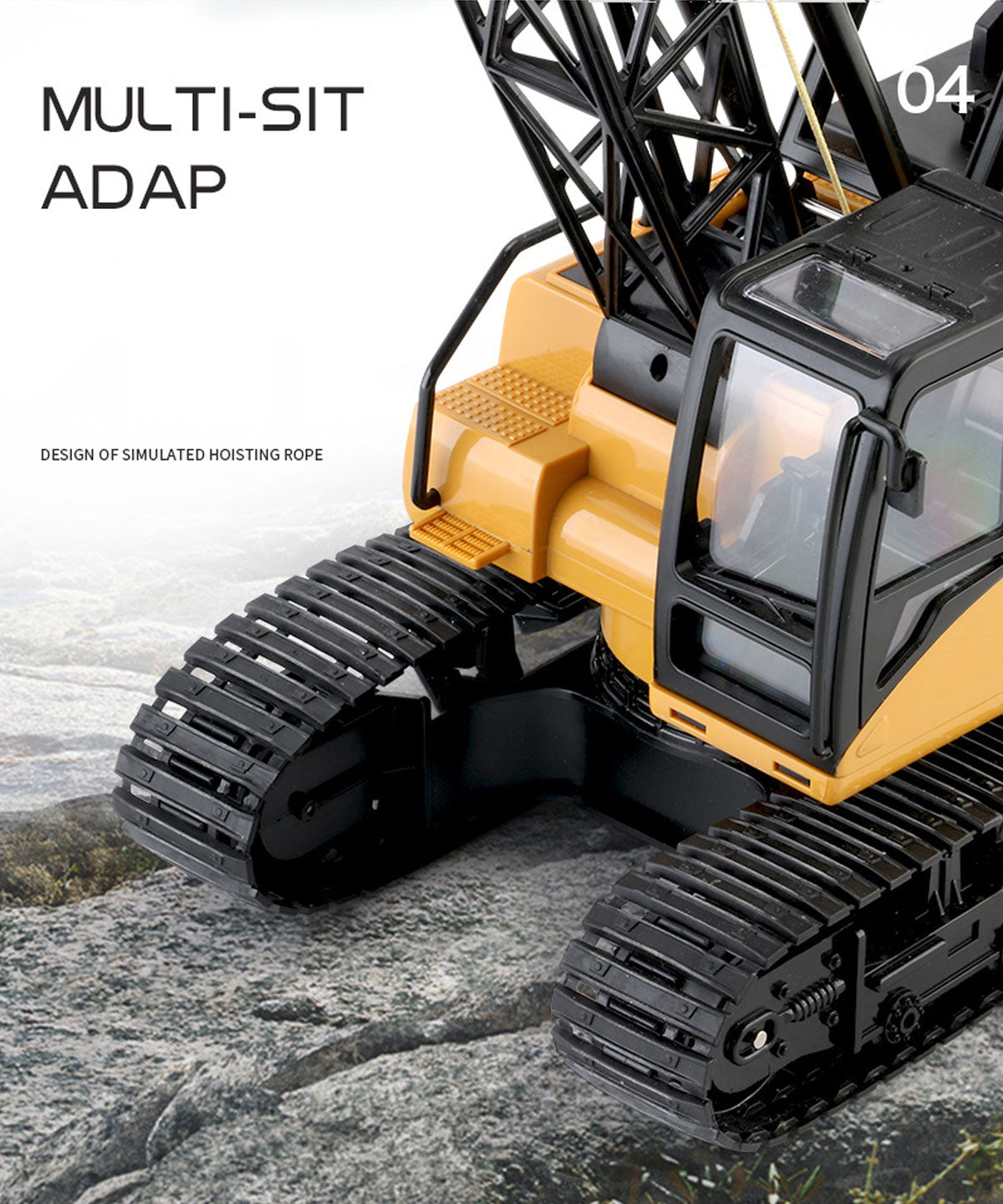 Ride On Cars: Huina RC CRANE 1:14 2.4Ghz Construction Tower Excavator Truck Toy Kids Boys Gift
