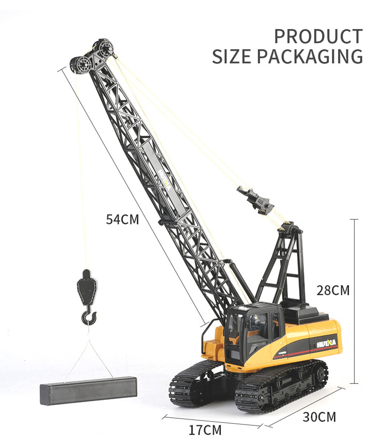 Ride On Cars: Huina RC CRANE 1:14 2.4Ghz Construction Tower Excavator Truck Toy Kids Boys Gift