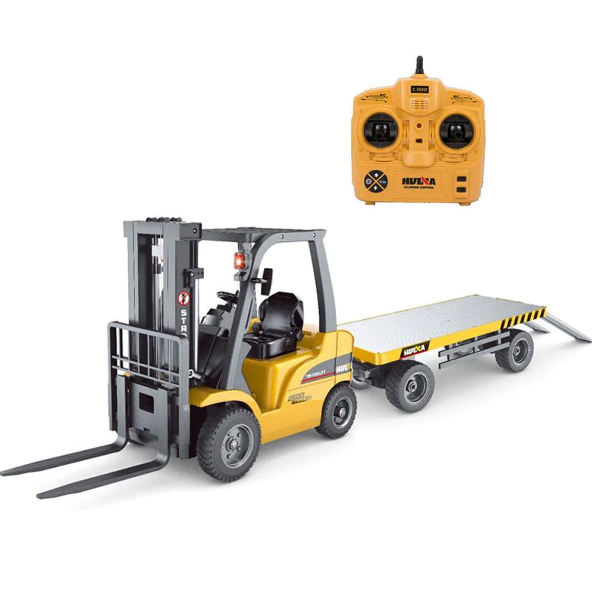 Ride On Cars: Huina 1/10 RC ForkLift Industrial Construction Engineering Vehicle Toy Trailer