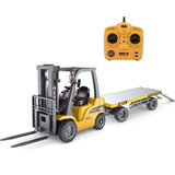 Ride On Cars: Huina 1/10 RC ForkLift Industrial Construction Engineering Vehicle Toy Trailer