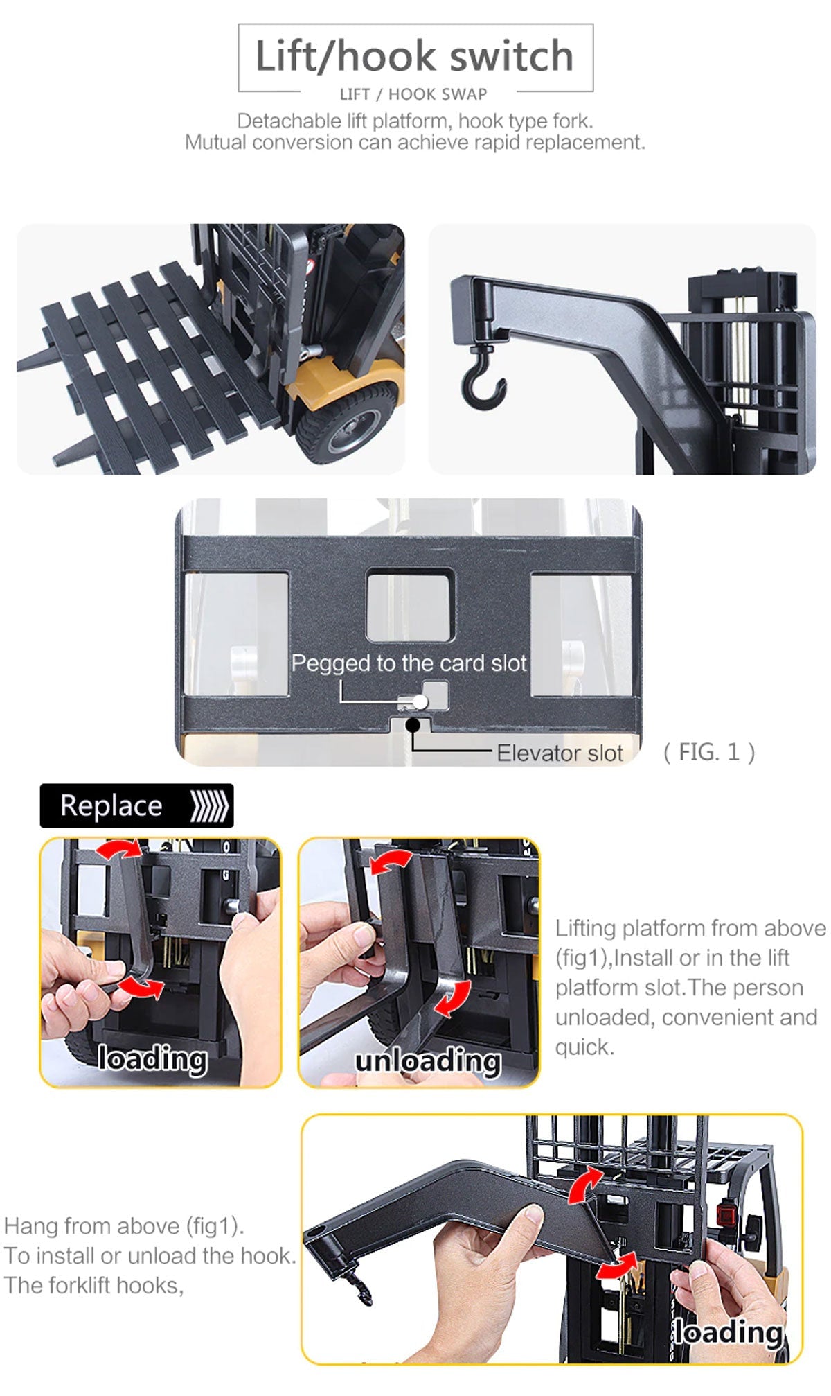 Ride On Cars: Huina 1/10 RC 8CH ForkLift Excavator Industrial Construction Engineering Vehicle Truck Kids Adult Toys alloy