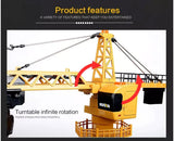 Ride On Cars: HUINA 1/14 12CH RC Alloy Tower Crane Engineering Construction Vehicle Toy Kids Car