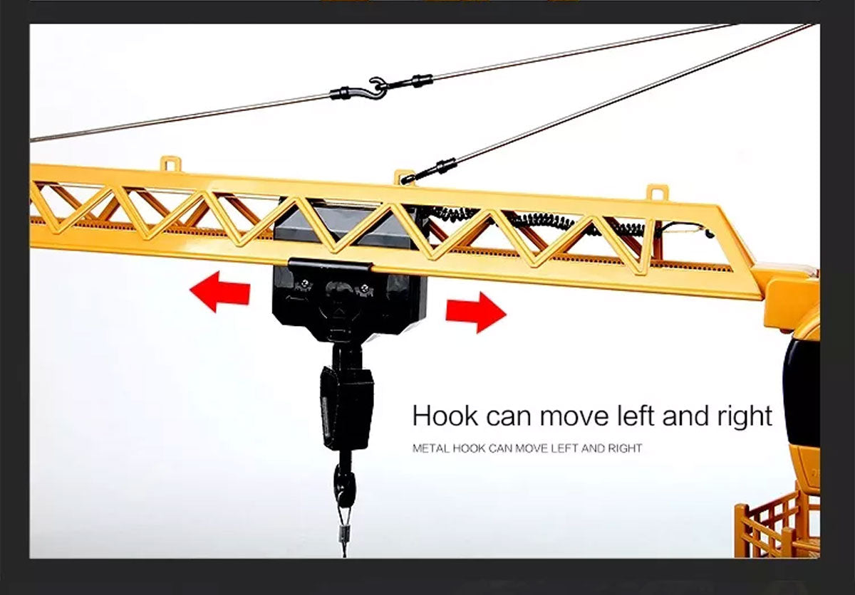 Ride On Cars: HUINA 1/14 12CH RC Alloy Tower Crane Engineering Construction Vehicle Toy Kids Car