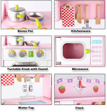 Pretend Play: Kids Wooden Kitchen Pretend Play Set Toy Toddlers Children Cooking Food Cookware
