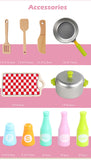 Pretend Play: Kids Wooden Kitchen Pretend Play Set Toy Toddlers Children Cooking Food Cookware