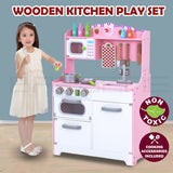 Pretend Play: Kids Wooden Kitchen Pretend Play Set Toy Toddlers Children Cooking Food Cookware