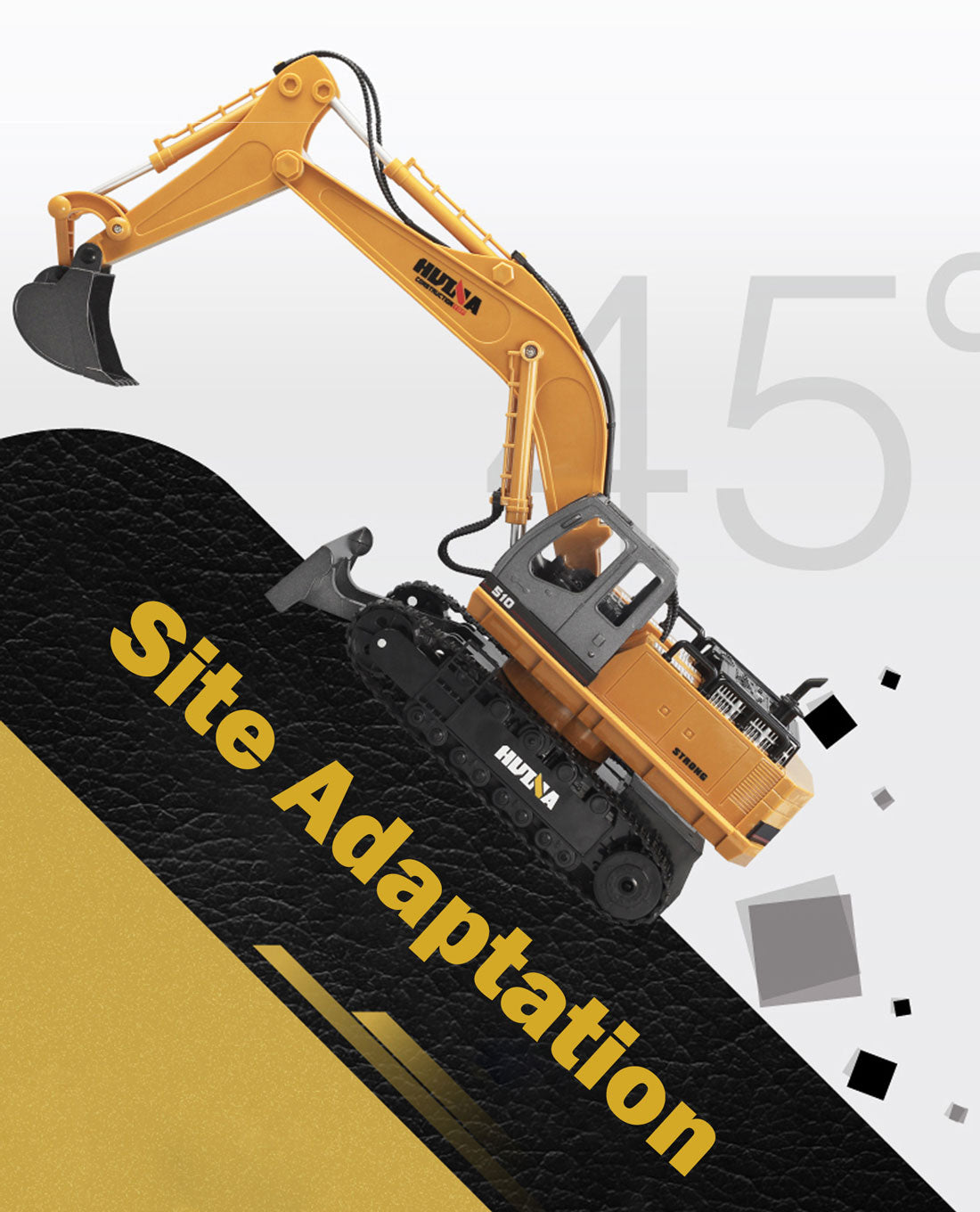 Ride On Cars: HUINA 1/16 11CH RC Alloy Excavator Construction Engineering Digger Vehicle Toy