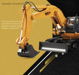 Ride On Cars: HUINA 1/16 11CH RC Alloy Excavator Construction Engineering Digger Vehicle Toy
