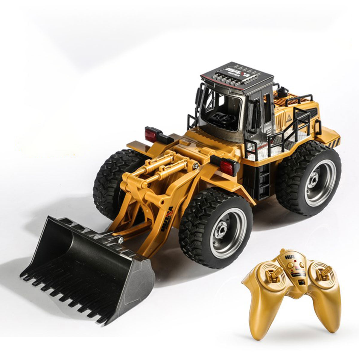 Ride On Cars: HUINA 1/18 6CH RC Alloy Construction Loader Bulldozer Engineering Vehicle Toy