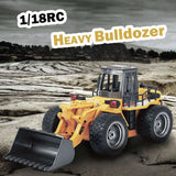 Ride On Cars: HUINA 1/18 6CH RC Alloy Construction Loader Bulldozer Engineering Vehicle Toy