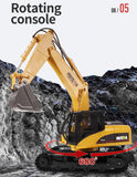 Ride On Cars: HUINA 1/14 15CH RC Alloy Excavator Construction Engineering Vehicle Digger Toy Gift