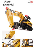 Ride On Cars: HUINA 1/14 15CH RC Alloy Excavator Construction Engineering Vehicle Digger Toy Gift
