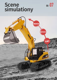 Ride On Cars: HUINA 1/14 15CH RC Alloy Excavator Construction Engineering Vehicle Digger Toy Gift