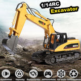 Ride On Cars: HUINA 1/14 15CH RC Alloy Excavator Construction Engineering Vehicle Digger Toy Gift