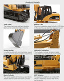 Ride On Cars: HUINA 1/14 15CH RC Alloy Excavator Construction Engineering Vehicle Digger Toy Gift