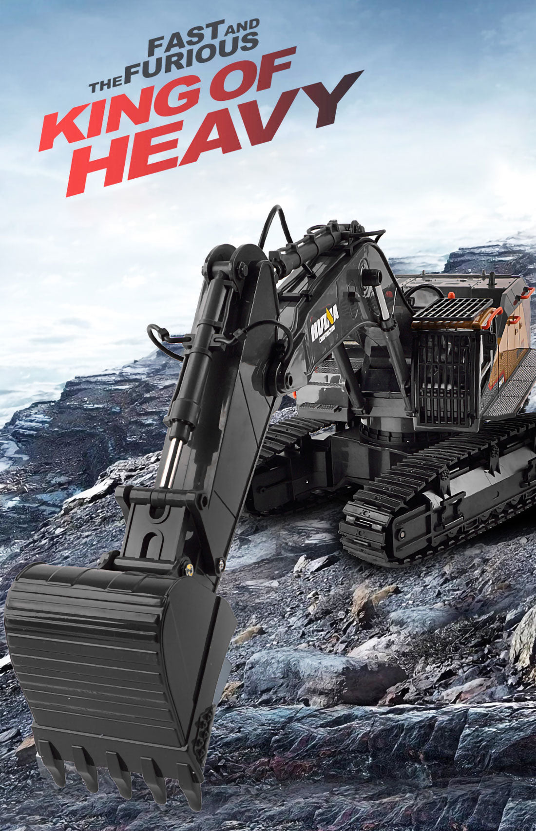 Ride On Cars: HUINA 1/14 22CH RC Alloy Excavator Construction Engineering Vehicle Toy Gift