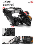 Ride On Cars: HUINA 1/14 22CH RC Alloy Excavator Construction Engineering Vehicle Toy Gift