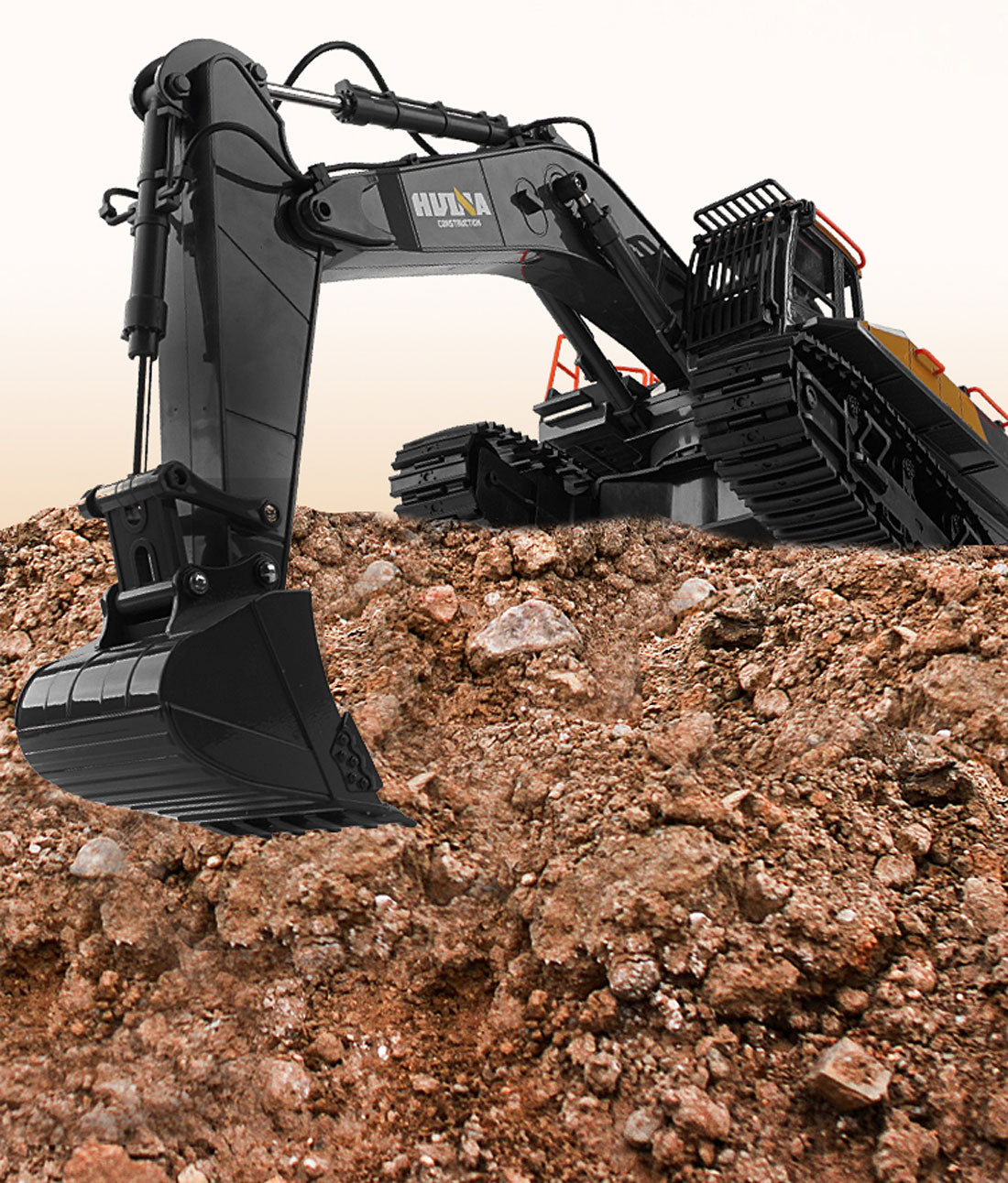 Ride On Cars: HUINA 1/14 22CH RC Alloy Excavator Construction Engineering Vehicle Toy Gift