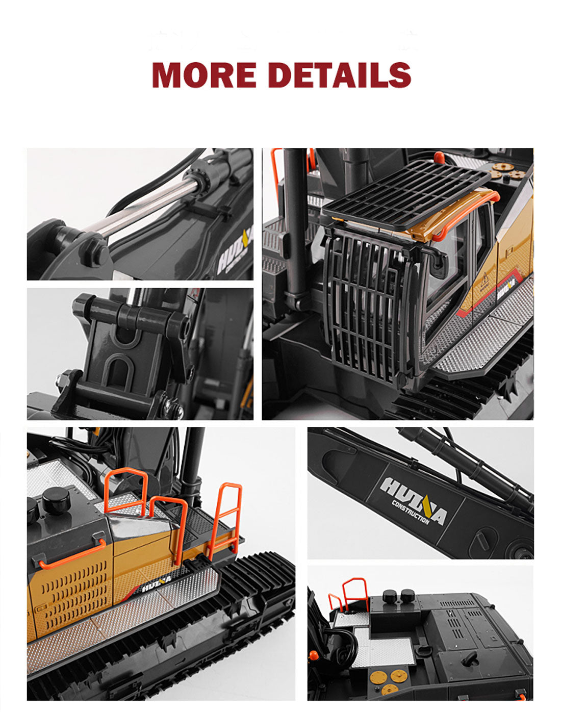 Ride On Cars: HUINA 1/14 22CH RC Alloy Excavator Construction Engineering Vehicle Toy Gift