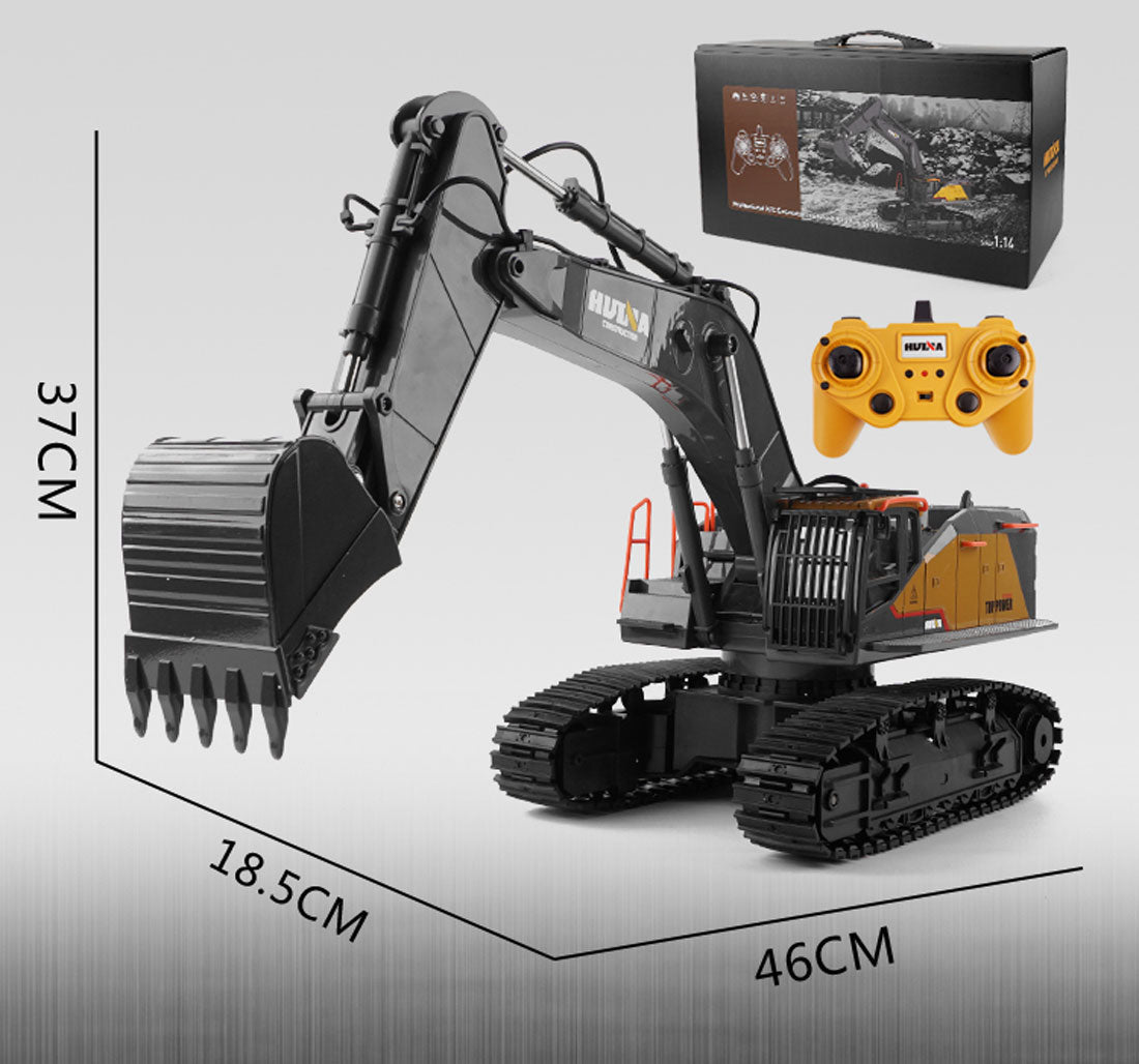 Ride On Cars: HUINA 1/14 22CH RC Alloy Excavator Construction Engineering Vehicle Toy Gift