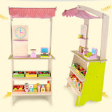 Pretend Play: Kids Wooden Toy Pretend Play Marketplace Stand Fruit Veg Shop Stall Supermarket
