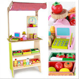 Pretend Play: Kids Wooden Toy Pretend Play Marketplace Stand Fruit Veg Shop Stall Supermarket