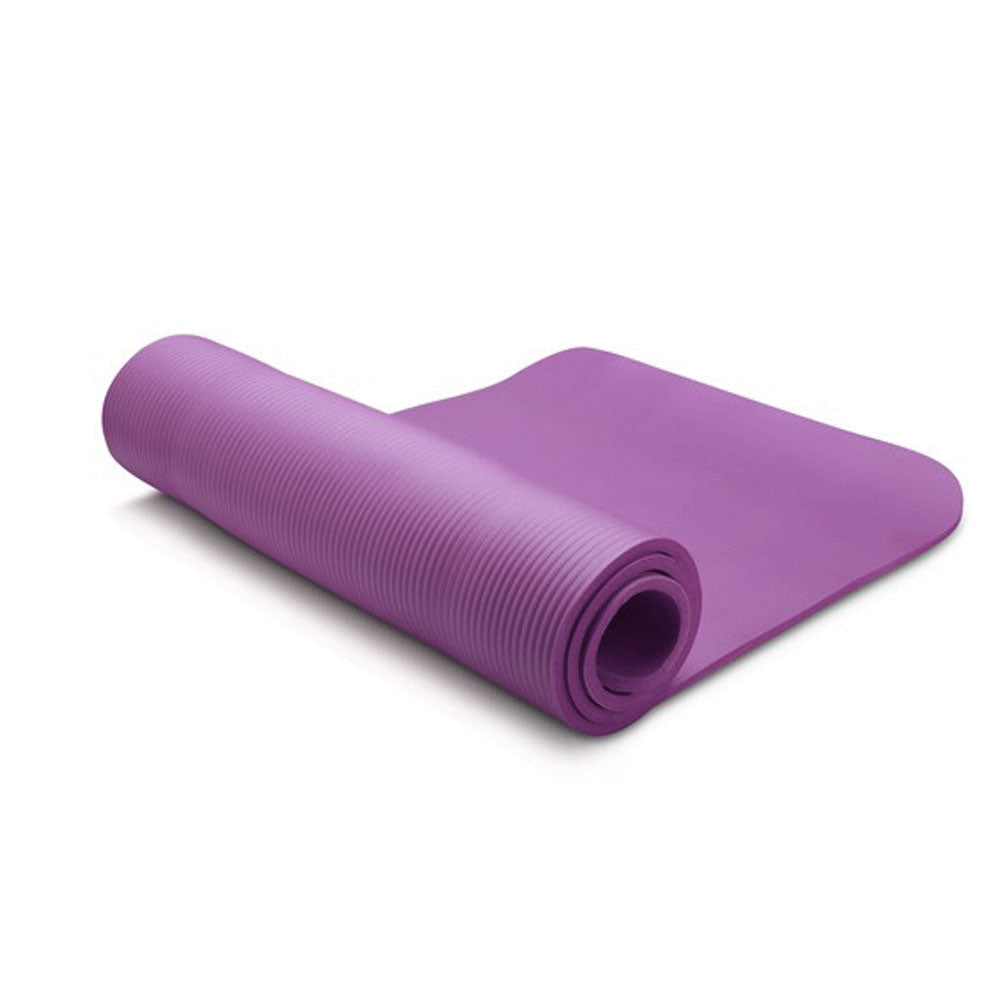 Yoga & Pilates: 10mm Extra Thick NBR Yoga Mat Gym Pilates Fitness Exercise - purple