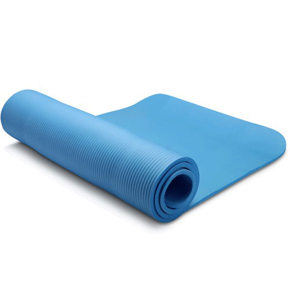 Gymnastics: 10mm Extra Thick NBR Yoga Mat Gym Pilates Fitness Exercise - blue