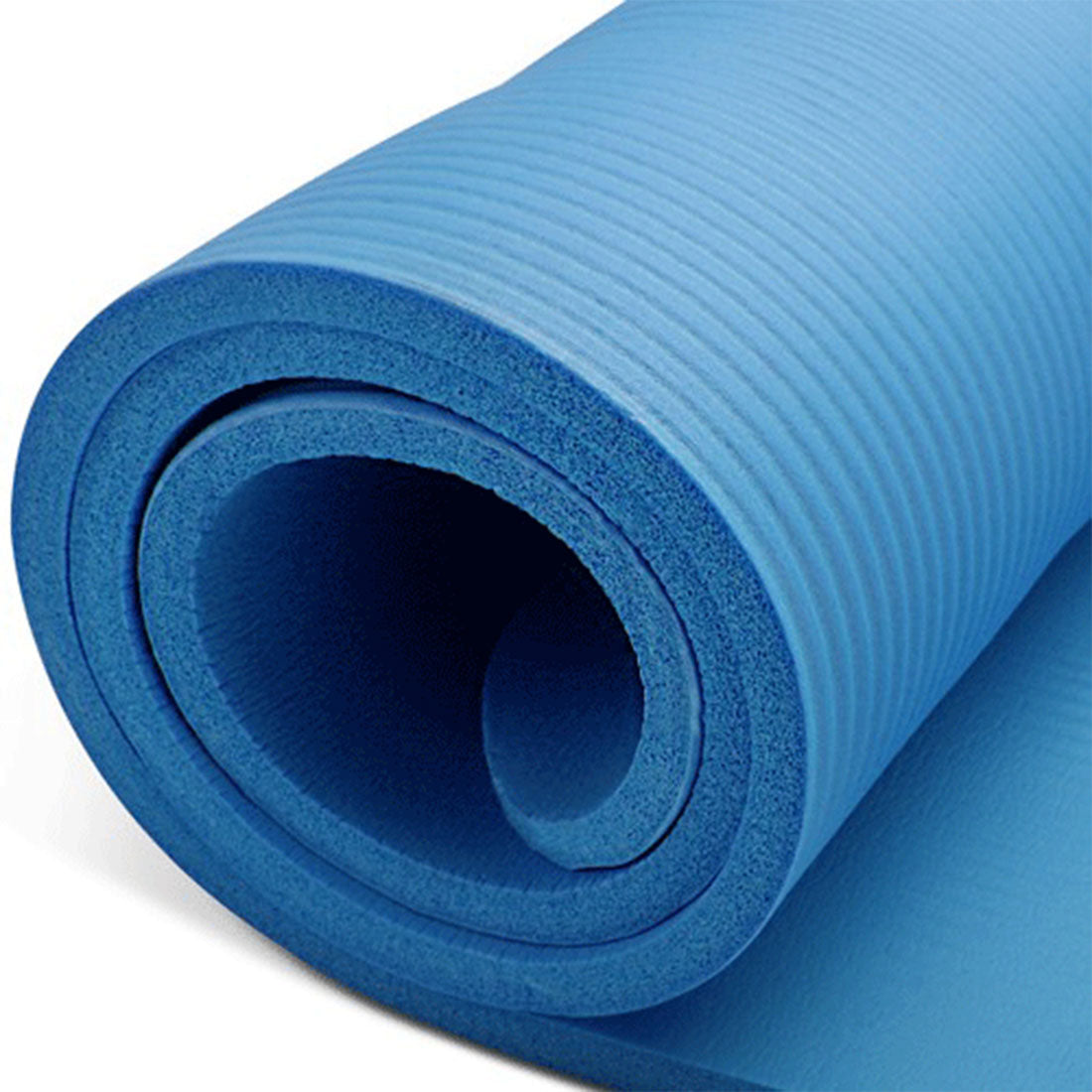 Gymnastics: 10mm Extra Thick NBR Yoga Mat Gym Pilates Fitness Exercise - blue
