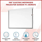 100" Electric Motorised Projector Screen TV +Remote