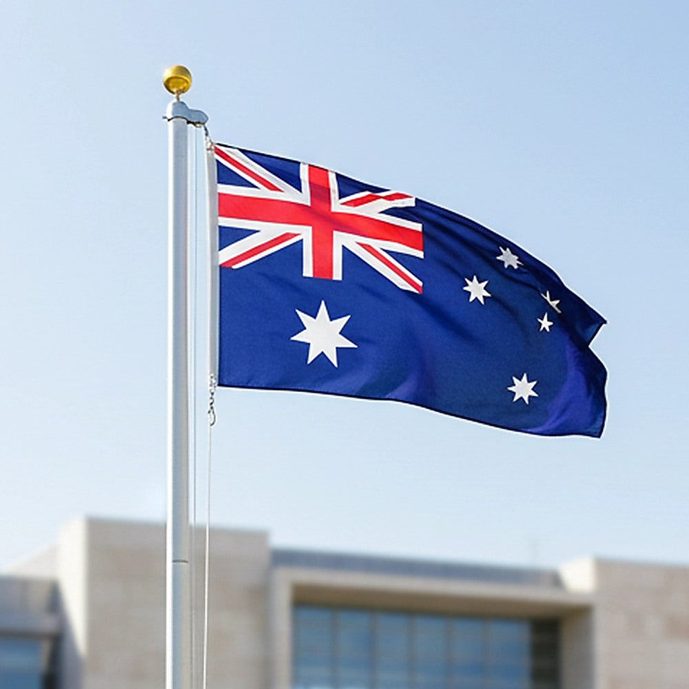 Canopies & Gazebos: 6.0m Flag Pole Full Set / Kit w Australian Flag