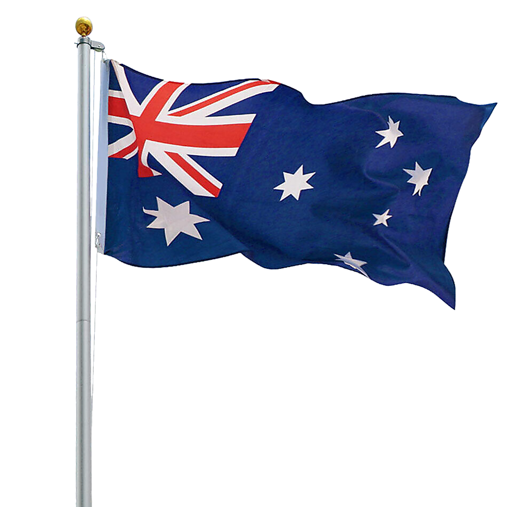 Canopies & Gazebos: 6.0m Flag Pole Full Set / Kit w Australian Flag