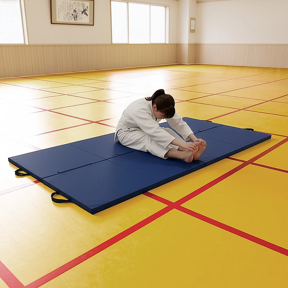 Yoga & Pilates: Folding Blue Exercise Mat  Gymnastics, Martial Arts, Yoga, Karate & Judo Training