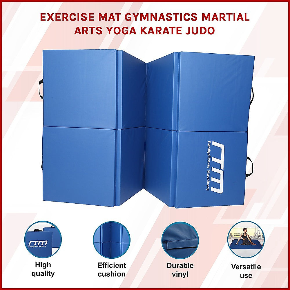 Yoga & Pilates: Folding Blue Exercise Mat  Gymnastics, Martial Arts, Yoga, Karate & Judo Training