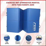 Yoga & Pilates: Folding Blue Exercise Mat  Gymnastics, Martial Arts, Yoga, Karate & Judo Training