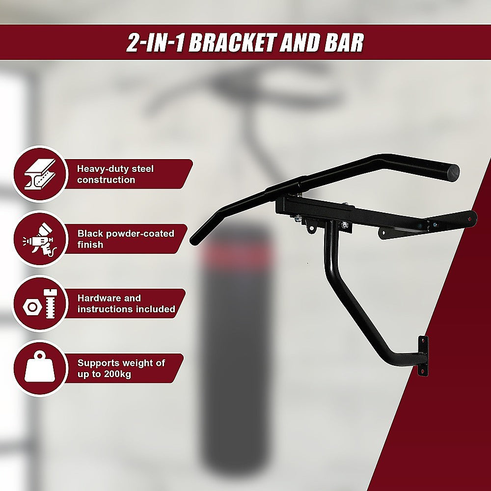 Boxing & Martial Arts: Wall Chin Up & Pull Up Bar with Punching Bag and Speedball Station Combo