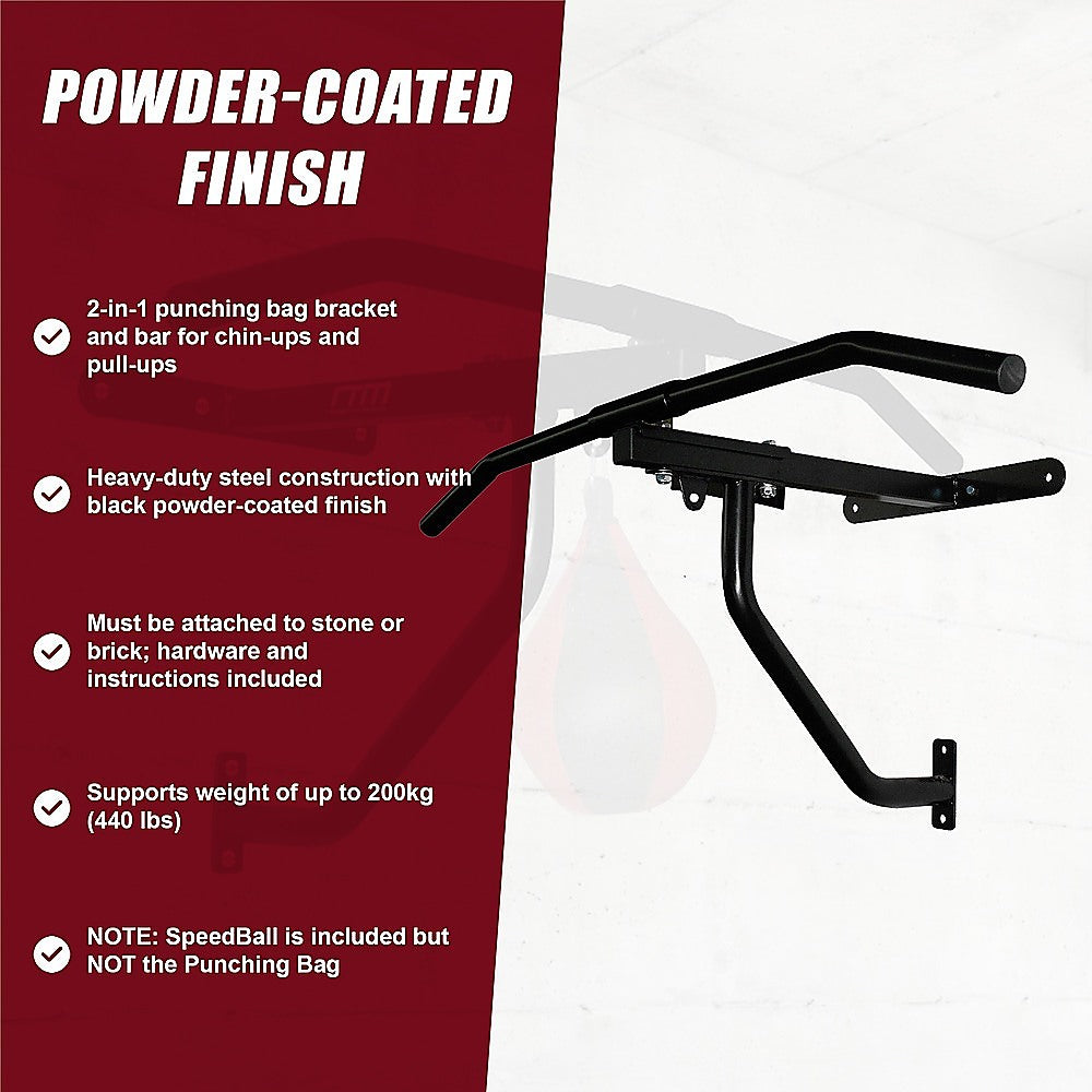 Boxing & Martial Arts: Wall Chin Up & Pull Up Bar with Punching Bag and Speedball Station Combo