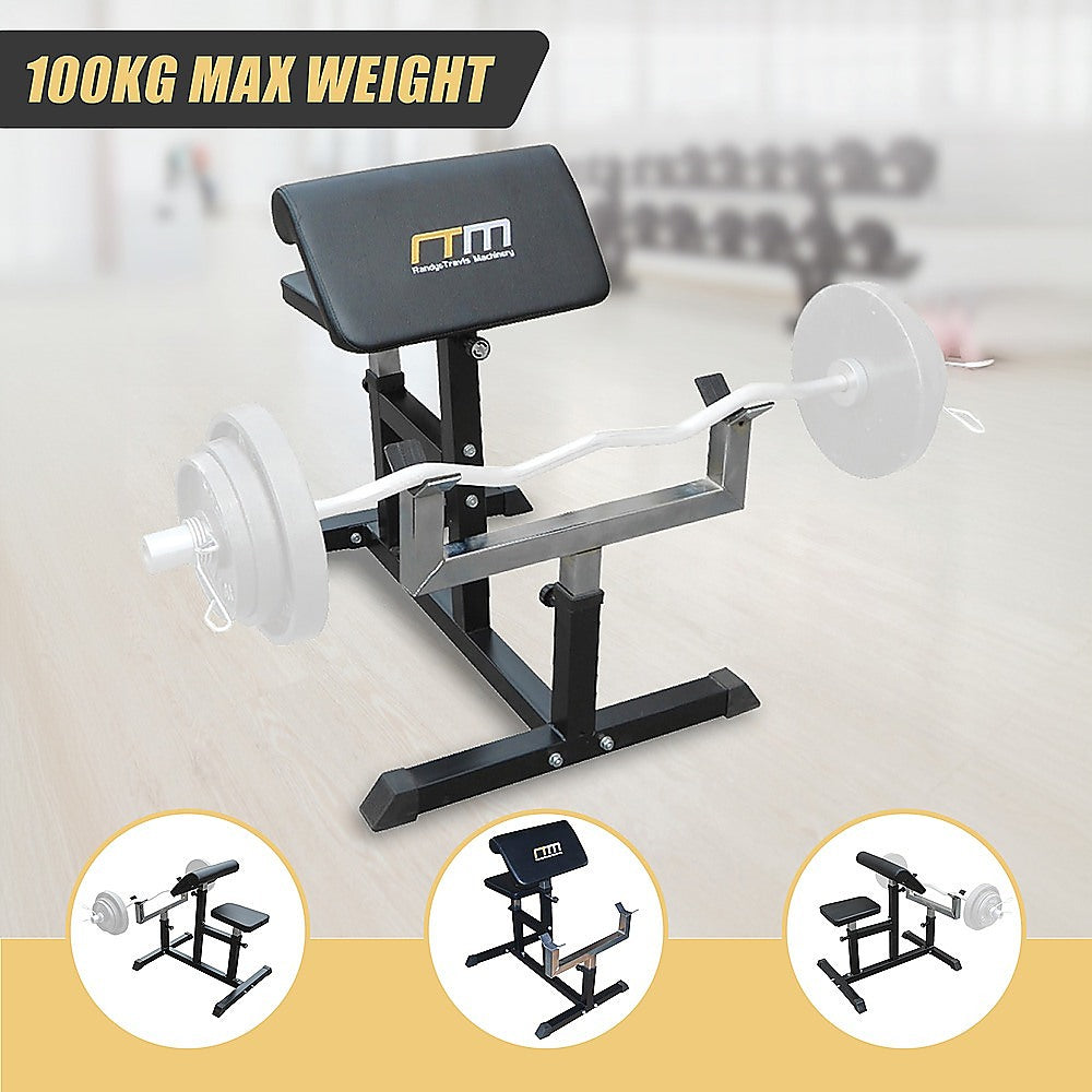 Gym Equipment & Accessories: Preacher Curl Bench  Commercial Weight Bench for Bicep and Arm Workouts