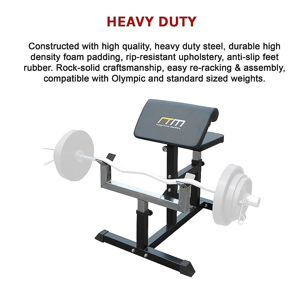 Gym Equipment & Accessories: Preacher Curl Bench  Commercial Weight Bench for Bicep and Arm Workouts