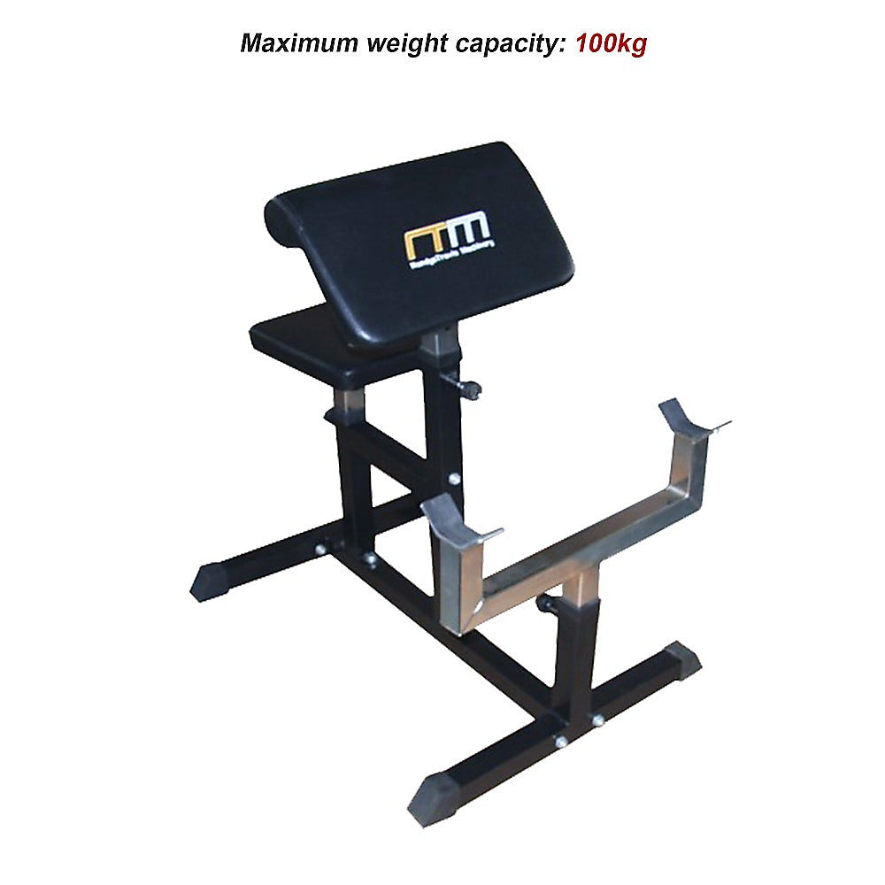 Gym Equipment & Accessories: Preacher Curl Bench  Commercial Weight Bench for Bicep and Arm Workouts