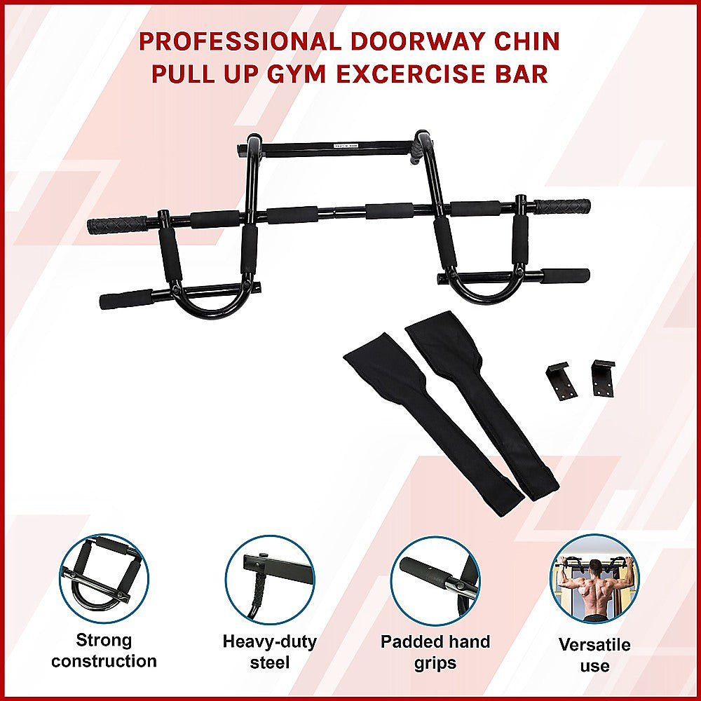 Gym Equipment & Accessories: Professional Doorway Pull Up Bar  Chin Up Gym Exercise Bar for Home Workouts