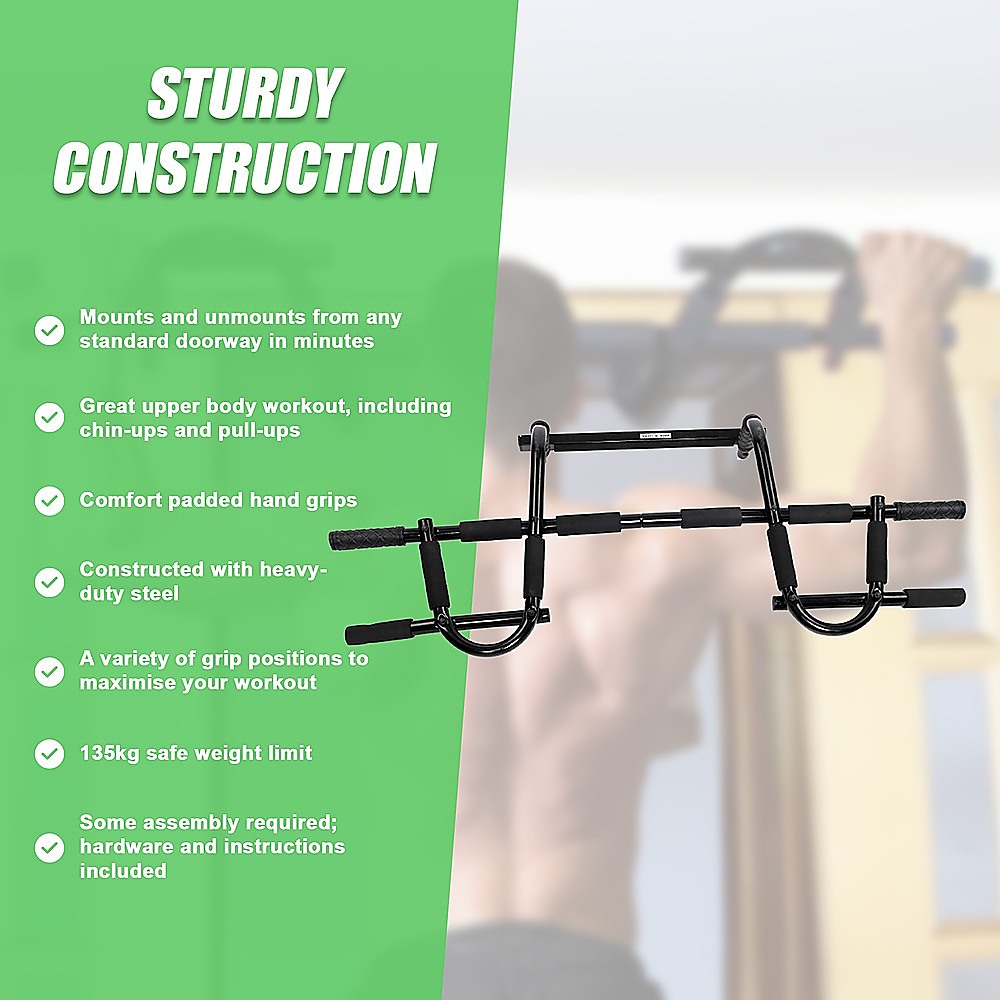 Gym Equipment & Accessories: Professional Doorway Pull Up Bar  Chin Up Gym Exercise Bar for Home Workouts